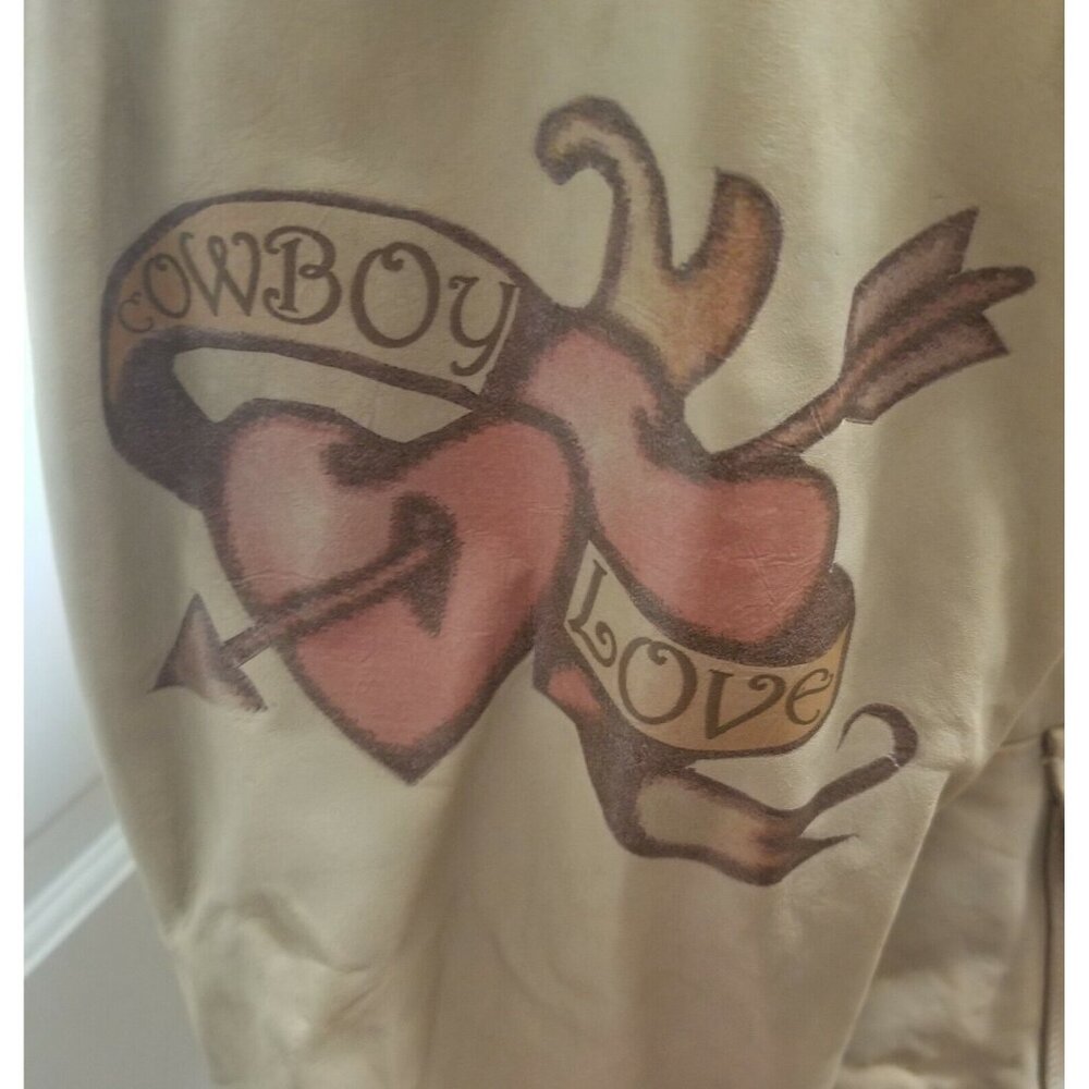 Vintage Scully Leather Jacket Fringe Rodeo Cowboy Love Ladies Size L Camel - Picture 7 of 12